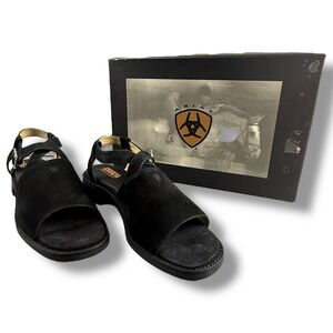 Ariat Countess Cross Strap Sandal WMNS 9 Black Nubuck Leather Equestrian Buckle